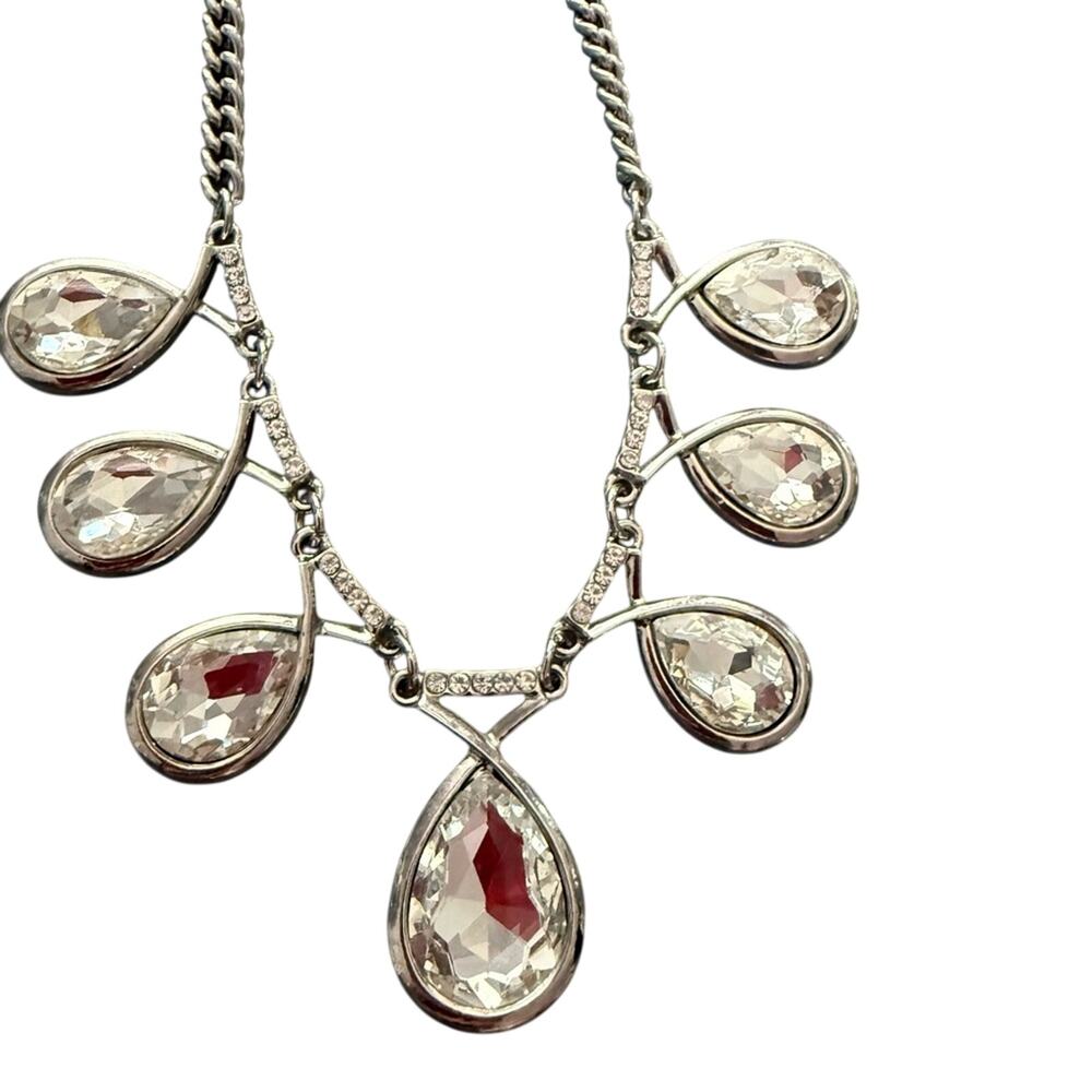 Silver Tone Bling Chandelier Necklace